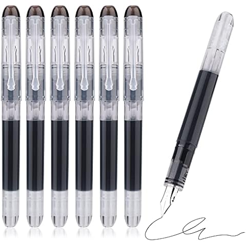 TIESOME 6PCS Black Ink Fountain Pens Cover