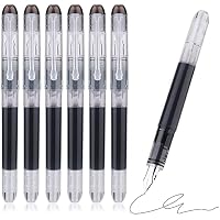 TIESOME 6 plumas estilográficas, tinta negra, punta fina,