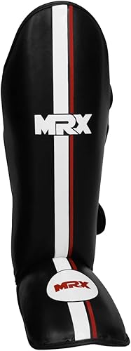 Miniatura 9 de MRX BOXING & FITNESS Espinilleras para boxeo, artes marciales mixtas, Muay Thai, entrenamiento de kickboxing, acolchado extra con diseño de lujo en