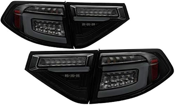 Spyder 5086747 Subara Impreza WRX 2008-2014 5Dr Hatchback Wagon LED Tail Lights - Sequential Signal - Black Smoke
