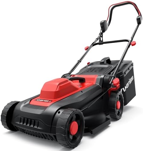 14-Inch 2IN1 Electric Lawn Mower, 12.5 Amp 1500W Corded Push Mower with 6-Position Height Adjustment, 10-Gallon Grass Catcher & Mulching Kit, Lightweight Lawn Mower for Small to Medium Yards