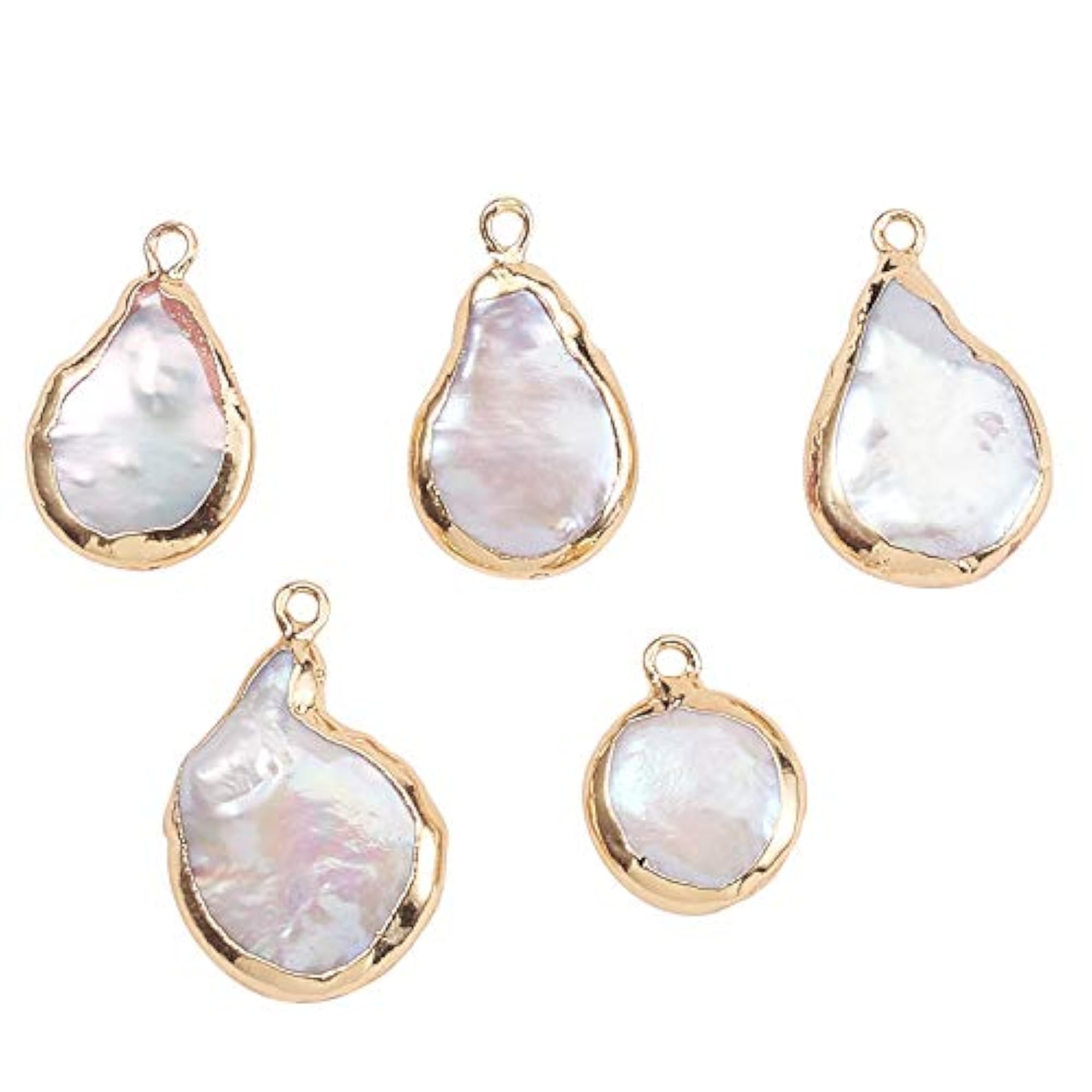 5 Pcs Natural Freshwater Pearls Bead Pendants for Jewellery
