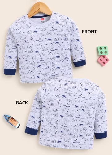 Image of LuvLap Baby Boys Regular Fit 100% Cotton Full Sleeves Boys T-Shirt Set Pack of 4