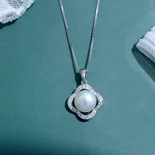 Pendientes de aro 925 y collar de agua dulce para mujer conjunto 3