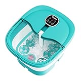 HOSPAN Collapsible Foot Spa Electric Rotary Massage, Foot Bath with Heat, Bubble, Remote, and 24 Motorized Shiatsu Massage Balls. Pedicure Foot Spa for Feet Stress Relief