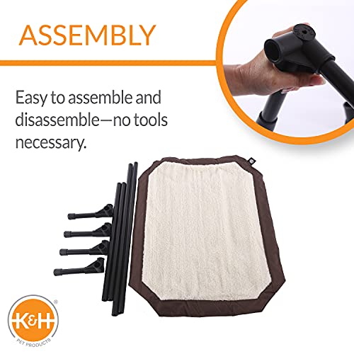 K&H Pet Products Self-Warming Pet Cot Cover Replacement (Cot Sold Separately) - Chocolate/Fleece, Large 30 X 42 Inches #TOP4