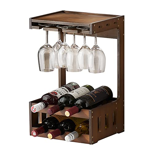 TAUODUYY Weinflaschenregal for Zwei Schnapsweine, Tischweinglasregal,...