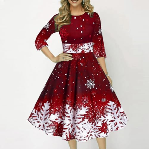 Robe tricotée pour Femme MOCHAMIK longue et élégante à col rond pour l'automne et l'hiver