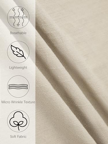 SEVEGO Mens Casual Linen Pants 30''/32''/34''/36'' Elastic Waist Drawstring Straight-Legs Summer Beach Loose Fit Trouser2