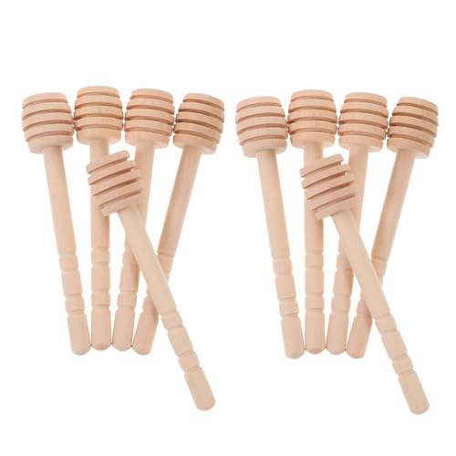 Cabilock 10pcs Wooden Honey Stirrer Sticks Stick for Honey Jar Honey Jar and Dipper Set