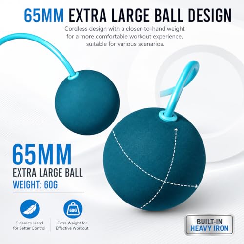 Image of Skipping Rope For Men & Women - Cordless Jump Rope With Cordless Ball - Tangle Free Skipping Rope With 360 Degree Ultra Smooth Bearing For Men, Women & Kids - Indoor Exercise (Blue, Model - 2)