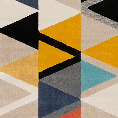 Image of Modern Handmade Woolen Carpet for Living Room Bedroom and Hall Size 5 x 8 Feet Color Multi