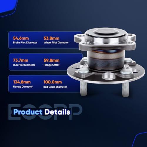 Image of ECCPP 2-Piece 512371 Wheel Hub Bearing for Toyota for Yaris 2006-2008 | 4 lugs Pre-Greased Sealed