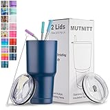30 oz Tumbler with Lids and Straws,Stainless Steel Vacuum Insulated Coffee Tumbler,Powder Coated...