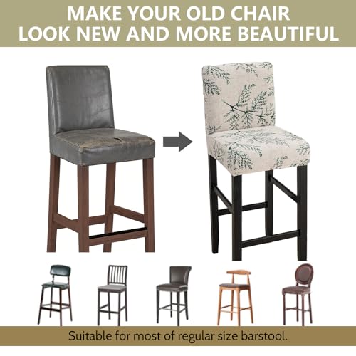 Image of Bar Stool Covers Counter Chair Slipcovers Set of 4,Color 05 | Stretch Barstool Seat Covers,Washable Removable Pub Tall Stool Slipcover,Bar Chair Cover for Kitchen Dining Room Cafe
