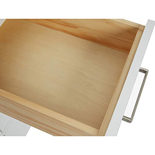 Ariel 42" White Bathroom Vanity Base Cabinet, Left Offset Sink Configuration, 2 Soft Closing Doors, 9 Full Extension Dovetail Drawers, Brushed Nickel #TOP3