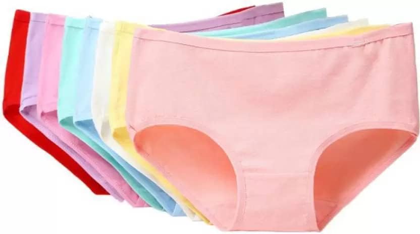 GRUVIWomen Cotton Blend Inner Elastics Briefs/Hipster Panties Comfy Fit Trendy Panties Anti Bacterial, Flexi Stretch, Quick (Pack of 6) Multicolour