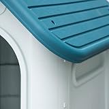 Lanco - Zwinger für kleine Hunde mit Toilette. Innen- und Außenbereich mit Belüftungsöffnungen. Widerstandsfähiges Material. 75x59x66cm. Blau und Weiß.