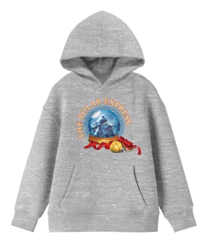 Bioworld The Polar Express Snow Globe Boy's Athletic Gray Hoodie