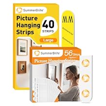 Summerbrite Picture Hanging Strips 56 Strips Medium with WF Picture Hanging Strips Heavy Duty 40 Strips Large