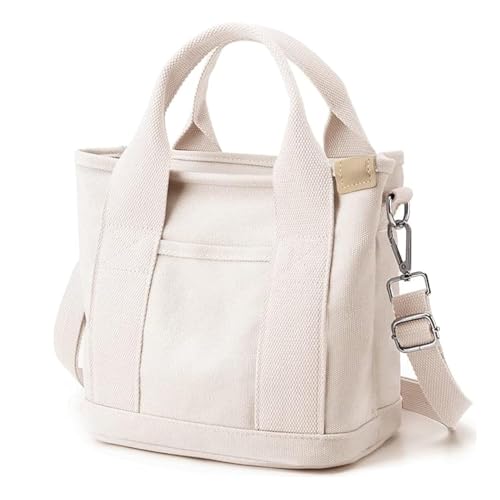 Image of Canvas Tote Bag for Women,Small Totes Bags with Zipper Crossbody Purse with Pockets Large Shoulder Handbag,2 Sizes