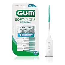 GUM Soft-Picks Original Easy-to-Use Interdental Picks for Plaque Removal & Gum Health with Convenient Carry Case, Dentist Recommended, 100 Count