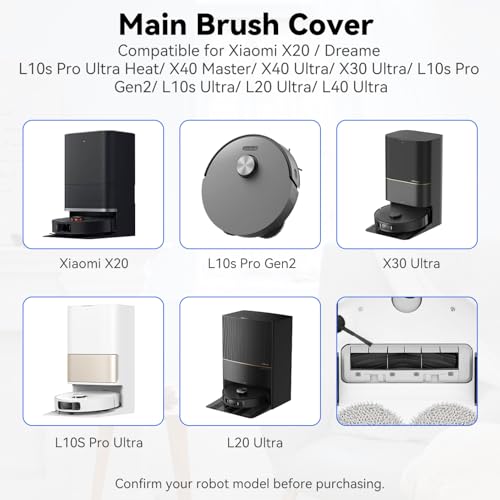 Image of Brush Guards Back Cover for Dreame X30 Ultra /X40 Ultra /L10s Ultra /L20 Ultra /L10s Pro Ultra /L10s Plus /Gen 2 /L30 Ultra /L40 Ultra /D10s Plus /Gen 2 /L10s Ultra Gen 2 / D9 Max Gen 2 /Xiaomi X20+(White)