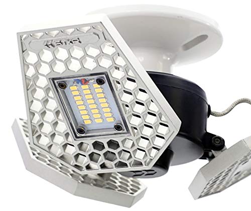 Stkr Concepts 00342-2 Trilight Screw-In Motion Activated Ceiling Light For Garage/Attic/Basement/Closet/Home-Silver, 4000 Lumens, White #TOP5