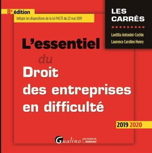 Télécharger L'essentiel du droit des entreprises en difficulté Livre PDF Gratuit