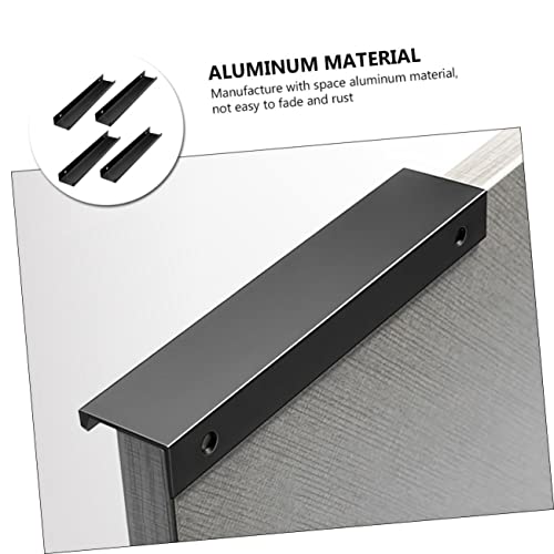 Housoutil 4 Pçs Alça Invisível Preto Puxadores De Armário De Cozinha Alças Para Cômoda Gavetas Armár