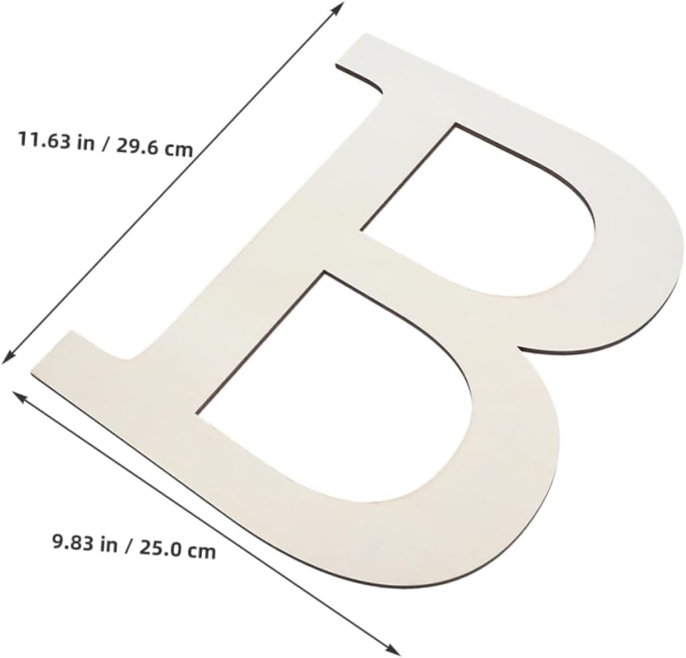 TOGEVAL 2pcs Large Paintable Wood Letter b Unfinished Decorative Wall Letters for Craft Blank Alphabet for Boy Girl Room Home Party Decoration
