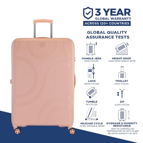 Image of KAMILIANT by American Tourister Selva|Trolley Bag Set of 2 (56+69 cms) for Travel| Hard Case Polypropylene (PP) Suitcase|360 8-Wheel Spinner Luggage Trolley|Combination Lock| Peach