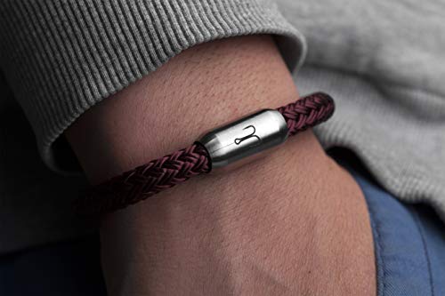 Fischers Fritze Armband Segeltau Makrele Dunkelrot - Handgemacht im Geschenkkarton I Maritim & Wasserfest (24)