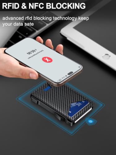 Image of Wallet for Men RFID Wallet with 2 ID Windows & Money Clip, Slim Card Holder