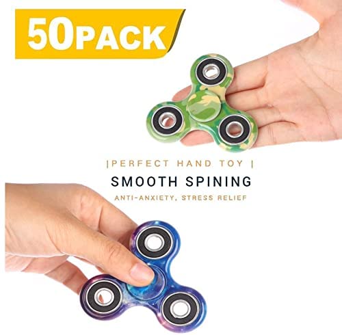 Scione 48 Pack Fidget Spinner Easter Basket Stuffers, Durable Anxiety Stress Relief Fidget Toy Pack-Hand Spinner Party Favors For Kid Adult, Stocking Stuffer, Goodie Bag Stuffers, Classroom Prizes #TOP7