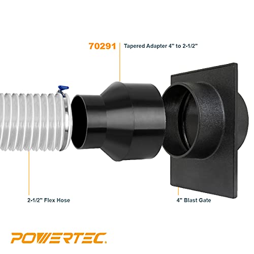 POWERTEC 70345 Dust Collection Reducer Fittings, 4" to 2-1/2" Hose & 4" Port to 2-1/2" Hose, 2-Pc Set by POWERTEC - Used condition - Image 8