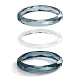 Trendy Acrylic Bracelets: This set of 3 acrylic resin bangles features a modern faceted design, offering a sleek and stylish look perfect for adding a chic touch to any outfit. High-Quality Resin Bangles: Made from durable, lightweight acrylic resin,...
