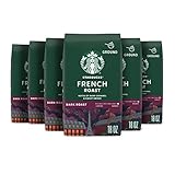 Starbucks Ground Coffee, Dark Roast Coffee, French Roast, 100% Arabica, 6 bags (18 oz each)