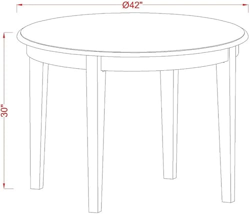 Miniatura 10 de East West Furniture BOIP5-WHI-C - Juego de mesa y sillas de cocina de 5 piezas, incluye una mesa redonda de comedor y 4 sillas de comedor tapizadas
