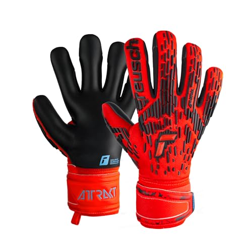 Reusch Attrakt Freegel Silver griffige Torwarthandschuhe Herren und Frauen Fußballhandschuhe für Erwachsene geeignet für alle Wetterbedingungen und Spielfeldoberflächen