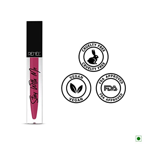 Image of RENEE Stay With Me Matte Lipstick - Pride Of Magenta l Transfer Proof, Smudge & Waterproof | Long Stay l Highly Pigmented l Velvety, Matte Finish l Enriched with Vitamin E l Travel Friendly l 5 ml