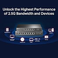 TP-Link TL-SG108-M2 8× 2.5-Gigabit Ports Ethernet LAN Switch(Plug-and-Play,Metallgehäuse, QoS, IGMP-Snooping, Ideal für 2.5G NAS, Server, Gaming-Computer, WiFi 6 AP, 4K-Video) schwarz – Ansicht 4