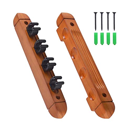 rockible Porte-Queue de Billard Porte-bâton de Billard Porte-Queue de Billard Support Mural avec 4 Clips de Queue pour Joueurs de Billard, Jaune