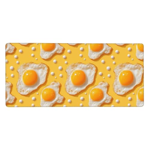 Tapis de bureau œuf au plat pour setup informatique créatif