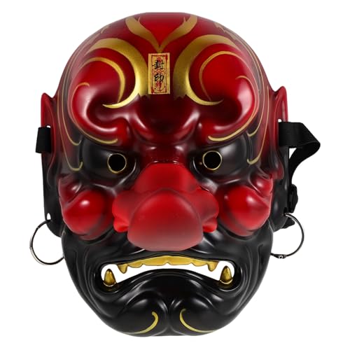 Image of MUCKLILY Japanese Tengu Mask for Adults Lightweight Plastic Cosplay Props Mask Traditional Craftsmanship and Comfortable Wear Suitable for Masquerade Ball and Living Space Decoration