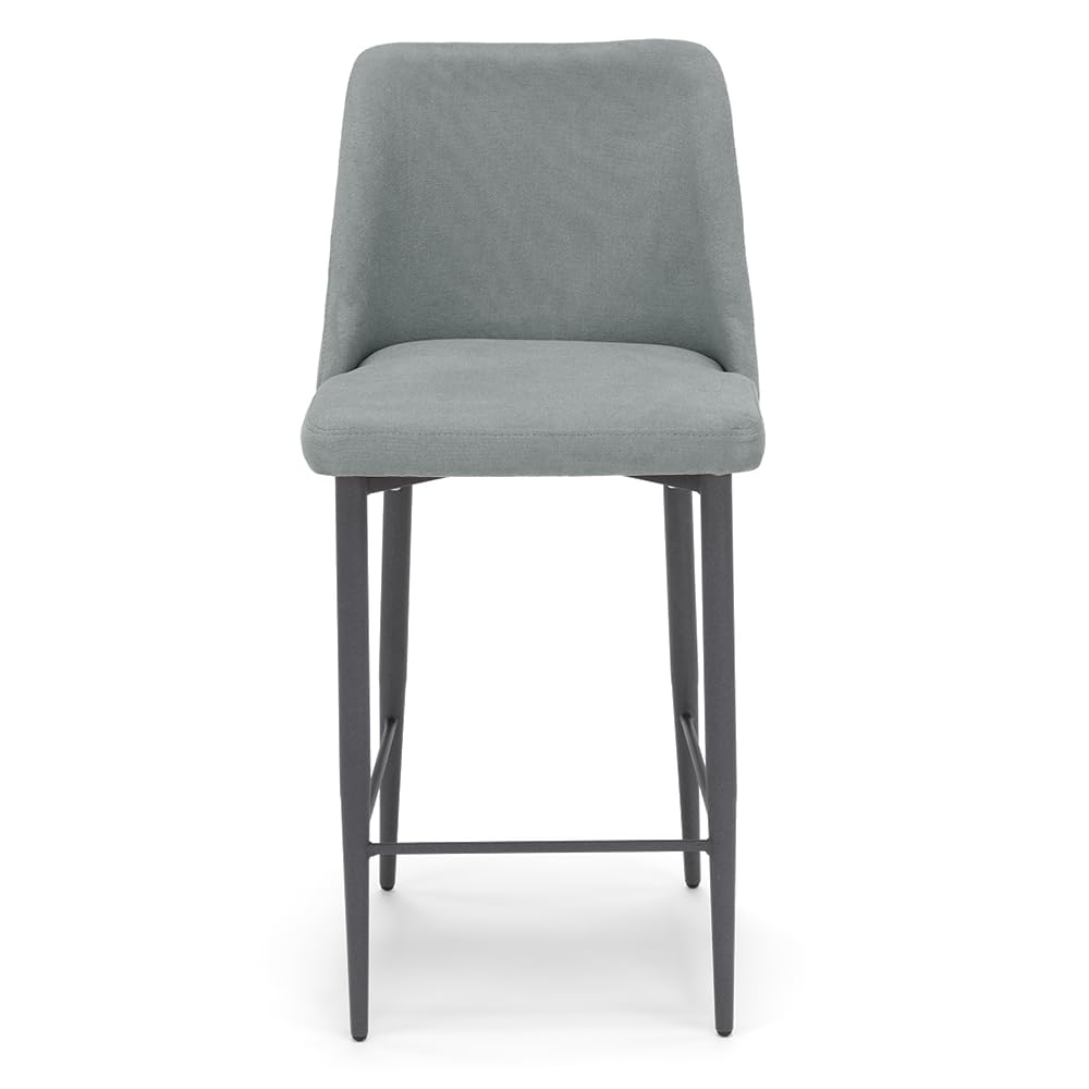 REDÒKASA Sgabello Imbottito ALEXIA MADE IN ITALY, H63 per sala da pranzo, cucina e soggiorno, gambe robuste in metallo effetto ghisa, rivestito con tessuto antimacchia idrorepellente (3, Grigio)