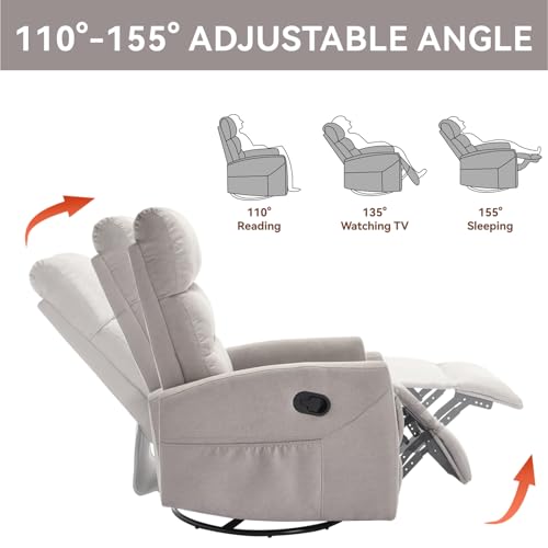 Sillón reclinable con giro y apoyapiés Khaki miniatura 6