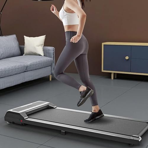 Image of 2 in 1 Folding Treadmill,Foldable Walking Jogging Machine with Wheels,2.25Hp Installation-Free Electric Treadmill,with Remote Control and Led Display