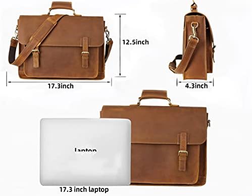 UBANT Leather Messenger Bag for Men 17.3 Inch Laptop Briefcase Full Grain Leather Business Travel Computer Office Bag 2 UBANT Leather Messenger Bag for Men 17.3 Inch Laptop Briefcase Full Grain Leather Business Travel Computer Office Bag