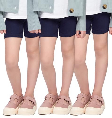 Short cycliste fille opaque lot de 3 leggings fins en coton anti-frottement